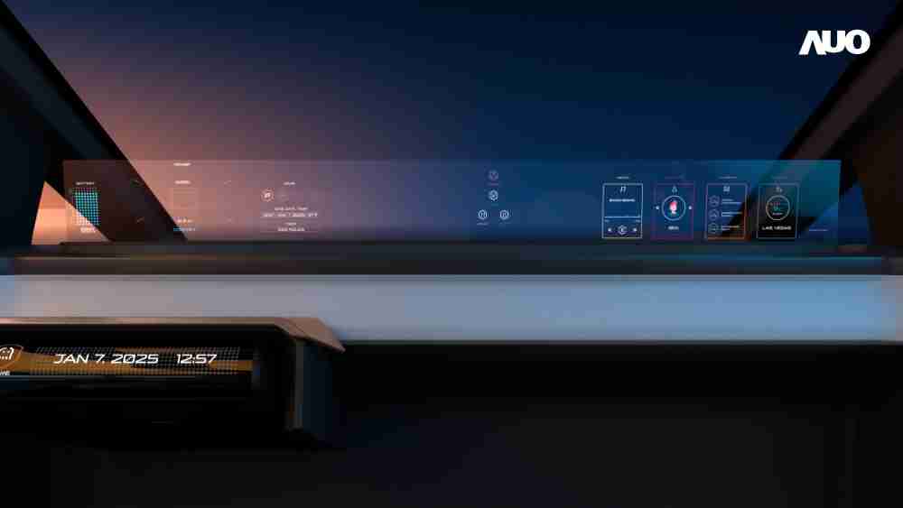 OBPay无界透明显示接口(Horizon Image Glass)透过车运算方案整合仪表板、、中控台及副驾显示器，，，，一体式全景呈现，，提供乘用者清晰的前方视野、、、、行车必要信息与娱乐功能